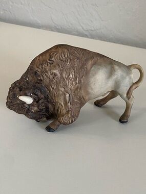CYBIS fine porcelain figurine Brown BULL CHARGING 3”by 5” Signed Nicely Detailed